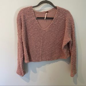 Free people pink/purple cropped sweater